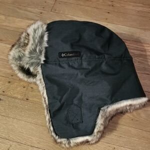 Columbia Gray Brown Fur-Lined Winter Trapper Hat Unisex L/XL